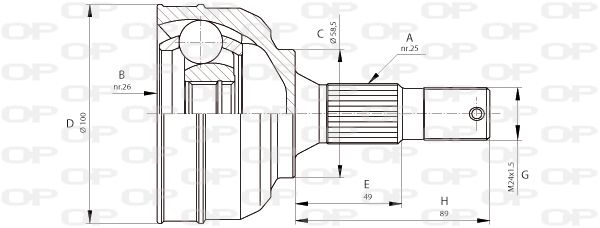 OPEN PARTS Nivelsarja, vetoakseli CVJ5680.10